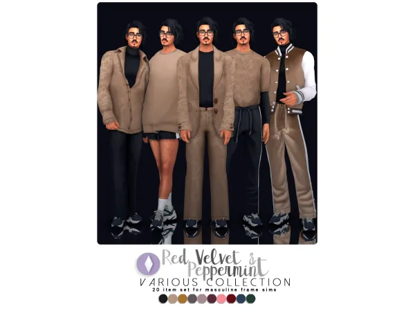 Maxis Match Red Velvet Peppermint Collection by nucrests - The Sims 4 Custom Content