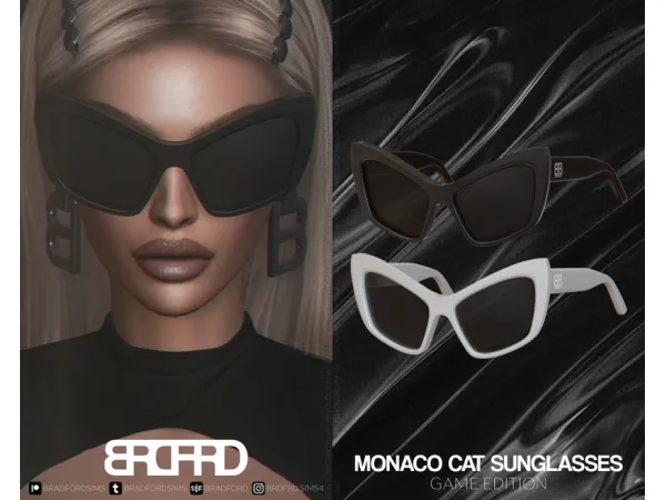 Alpha MONACO CAT SUNGLASSES GAME EDITION by bradfordsims - The Sims 4 Custom Content