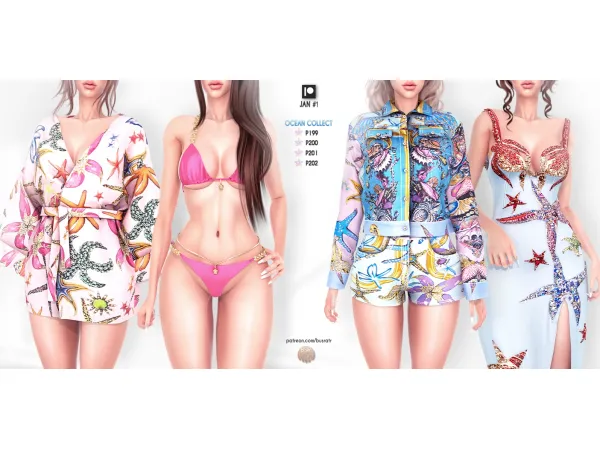 Alpha OCEAN COLLECT P199P200P201P202 (JAN 1) (Early Access) by busratr - The Sims 4 Custom Content
