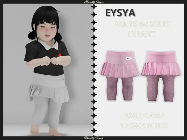 Alpha Eysya Pants w Skirt Infant - The Sims 4 Custom Content