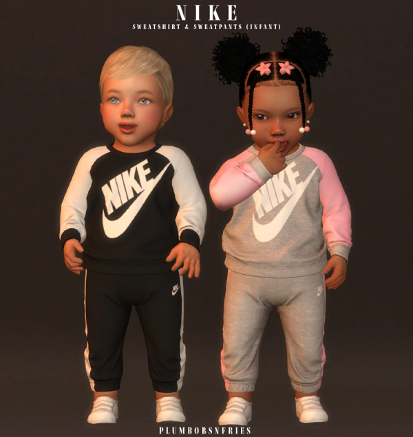 Alpha NIKE sweatshirt sweatpants FEB 2024 (infant) by simsfinds - The Sims 4 Custom Content