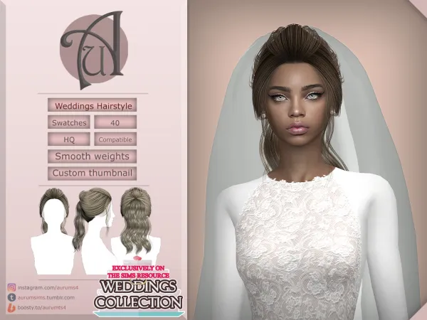 Alpha WEDDINGS HAIRSTYLE - The Sims 4 Custom Content