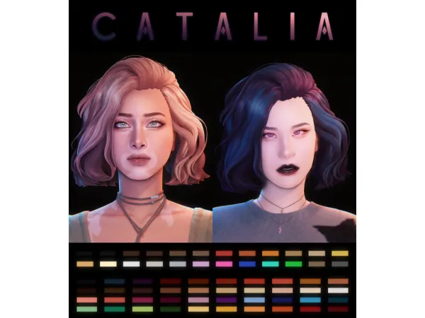 Maxis Match Catalia Hair by SimMandy - The Sims 4 Custom Content