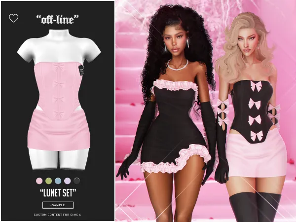 Mix off line lunet set (sample) - The Sims 4 Custom Content