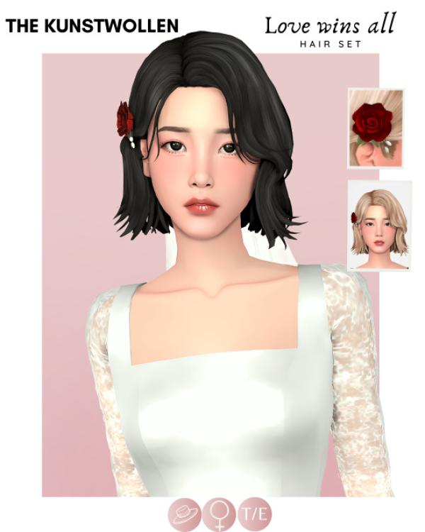Maxis Match Love wins hair by simsfinds - The Sims 4 Custom Content
