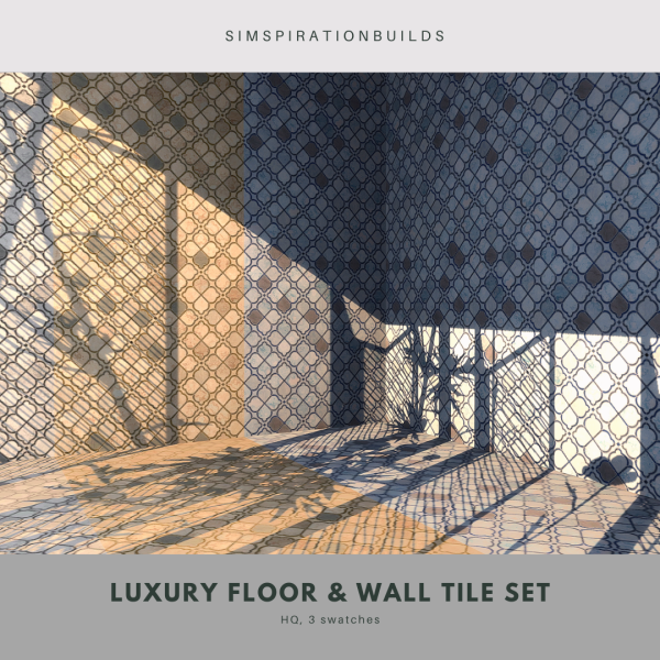 Alpha Luxury Floor Wall Tile Set by simsfinds - The Sims 4 Custom Content