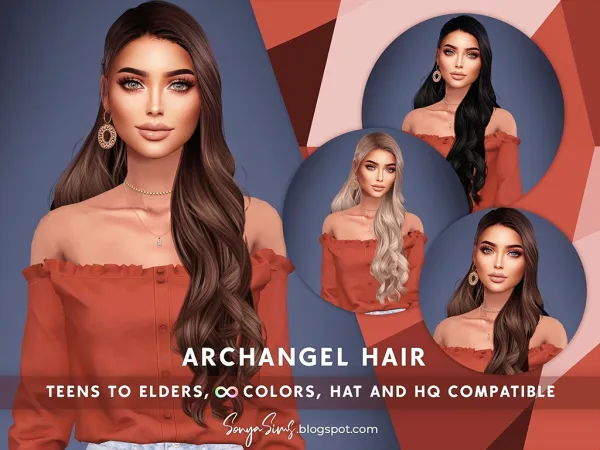 Alpha Archangel Hair - The Sims 4 Custom Content