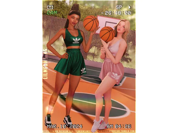 Alpha Sport Outfit Set by lilmeowsimss - The Sims 4 Custom Content