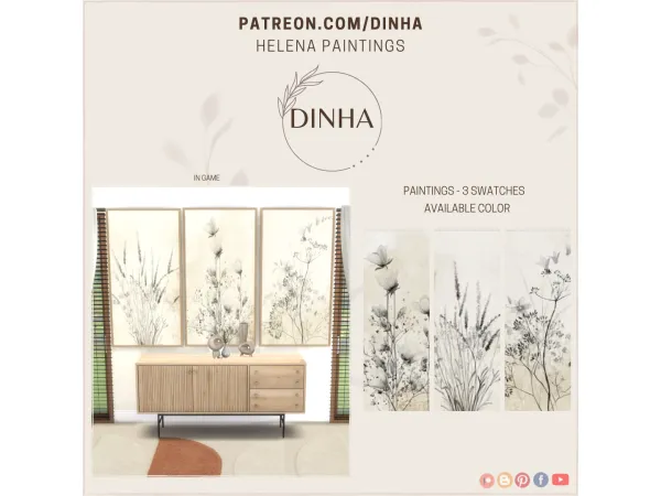 Mix Helena Paintings - The Sims 4 Custom Content