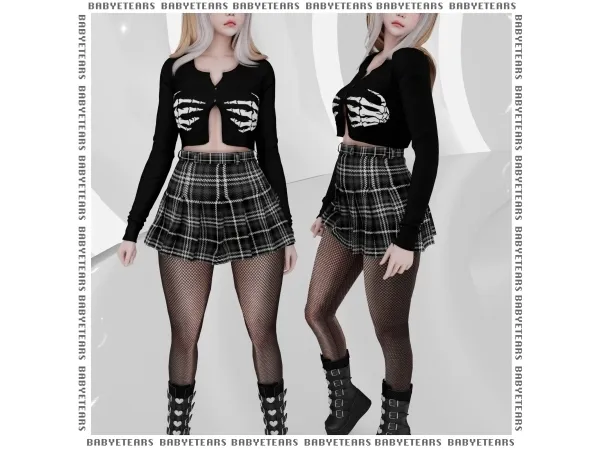 Alpha Skull girl - The Sims 4 Custom Content