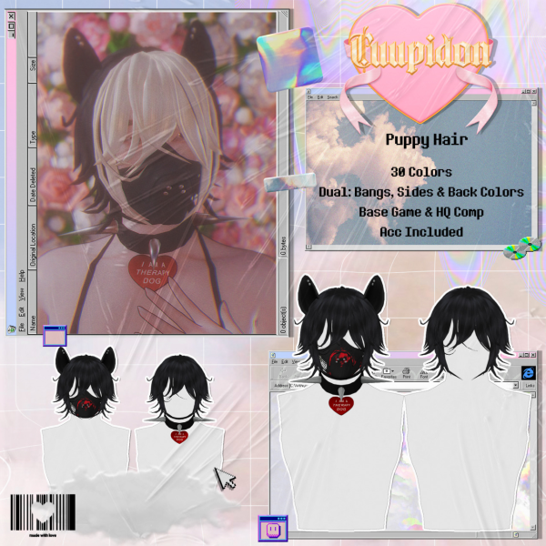 Maxis Match cuupidon puppy hair mask collar by missme12 - The Sims 4 Custom Content
