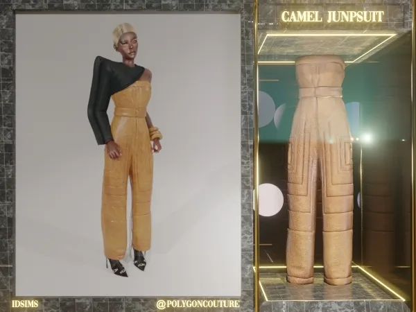 Alpha Camel Jumpsuit by polygoncouture - The Sims 4 custom content