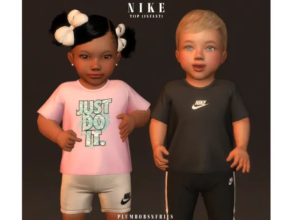 Alpha NIKE top (infant) by plumbobsnfries - The Sims 4 Custom Content