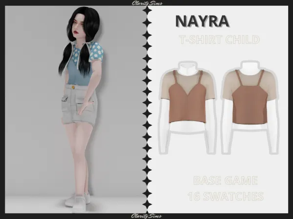 Alpha Nayra T Shirt Child - The Sims 4 Custom Content