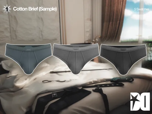 Alpha Cotton Brief (Sample) by decvyed - The Sims 4 Custom Content