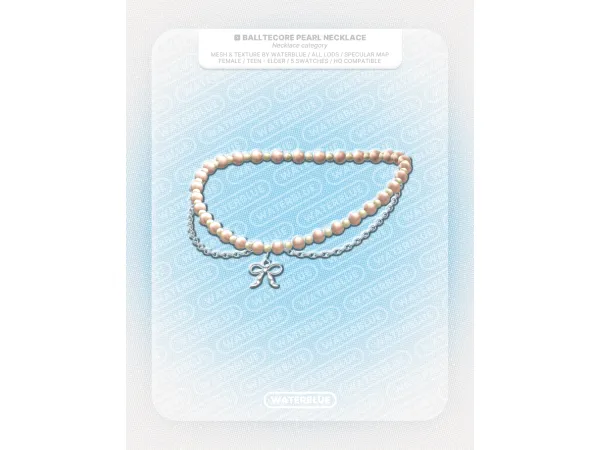 Alpha BALLTECORE PEARL NECKLACE by waterblue - The Sims 4 Custom Content