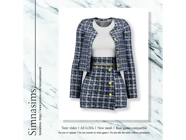 Alpha Marisa tweed setup by simnasimsworld - The Sims 4 Custom Content