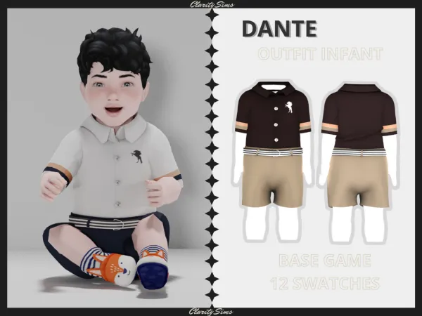 Alpha Dante Outfit Infant - The Sims 4 Custom Content