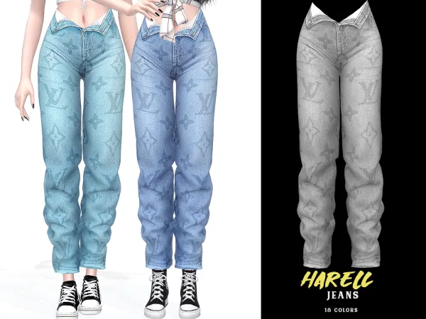 Mix Harell Jeans - The Sims 4 Custom Content