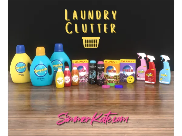 Alpha Laundry Clutter Set - The Sims 4 Custom Content