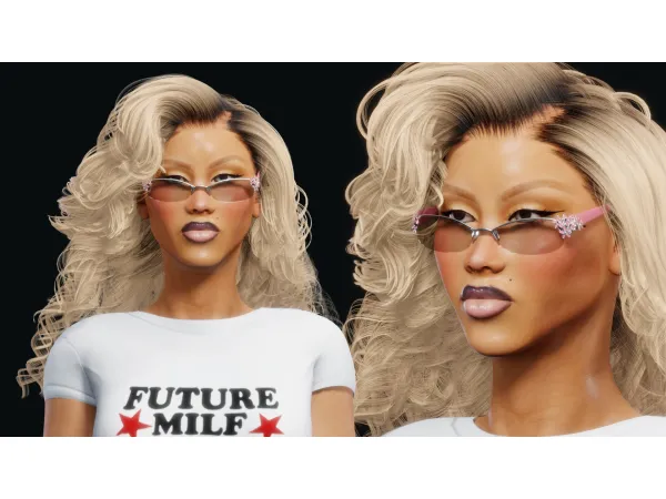 Alpha Pink Daisy Lenses BLENDER (CyclesEvee) by cocogames - The Sims 4 Custom Content