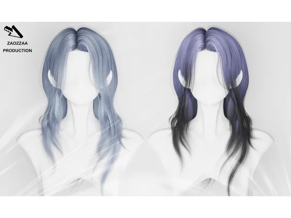 Alpha [ZAO]Sixty Hair by ZAOZZAA - The Sims 4 Custom Content