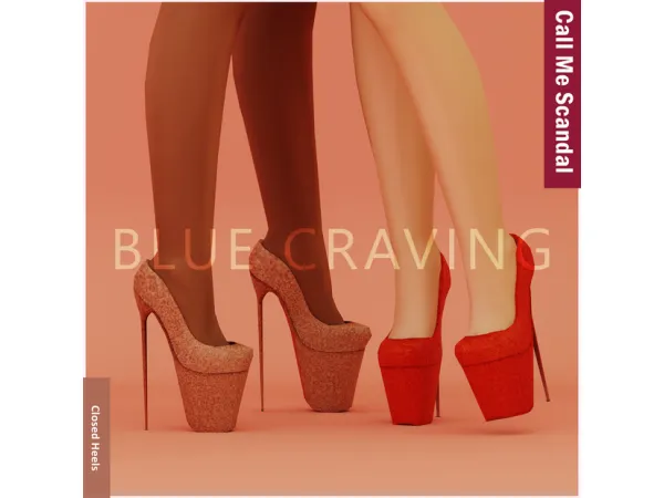 Mix Blue Craving Closed Heels - The Sims 4 Custom Content