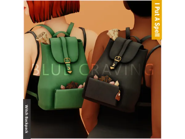 Mix Blue Craving Witch Backpack - The Sims 4 Custom Content