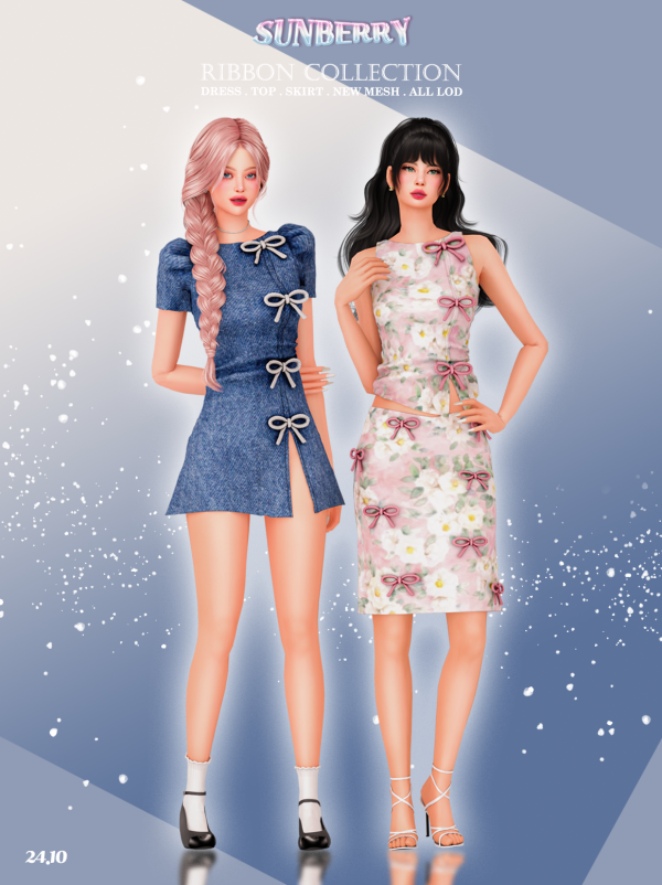 Alpha [SUNBERRY]Ribbon Collection 2410 by simsfinds - The Sims 4 Custom Content