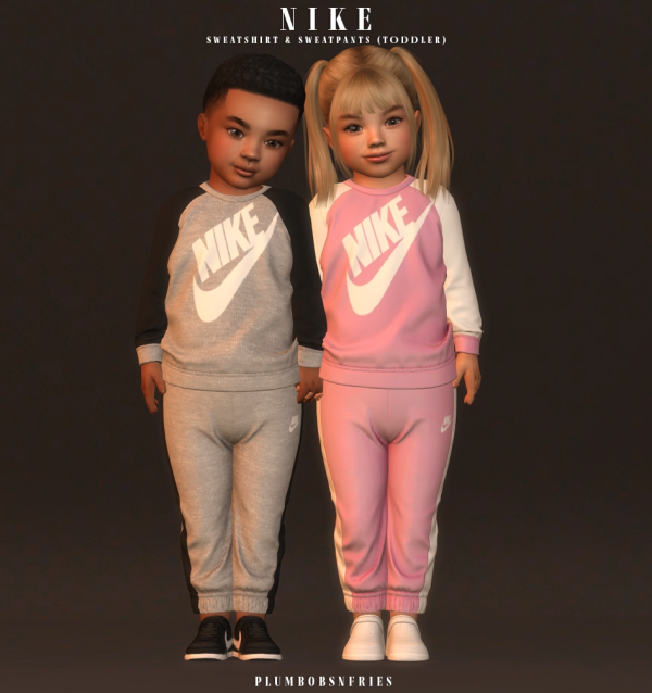 Alpha NIKE sweatshirt sweatpants FEB 2024 (toddler) by simsfinds - The Sims 4 Custom Content