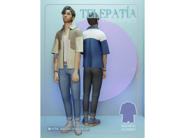 Alpha Tristan Top by Valentina - The Sims 4 Custom Content