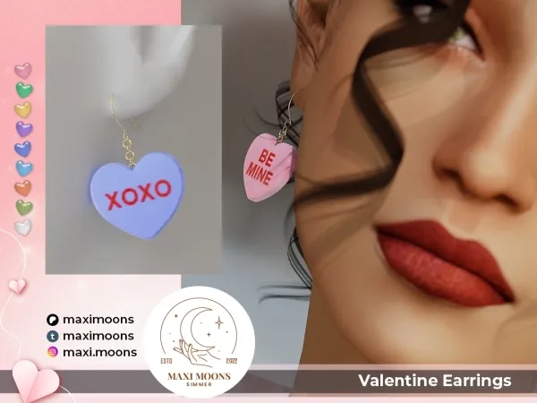Alpha Valentine Earrings - The Sims 4 Custom Content