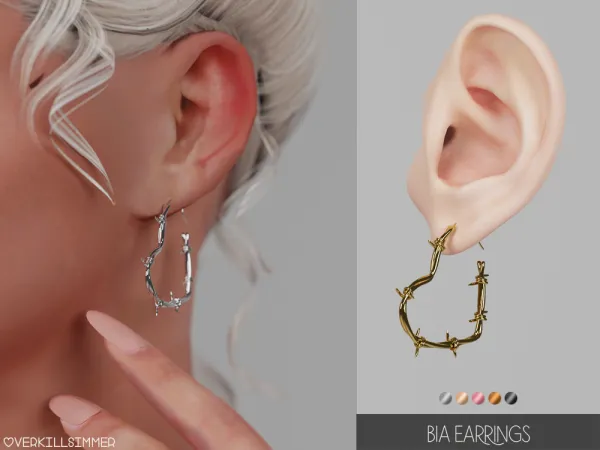 Alpha Bia earrings - The Sims 4 Custom Content