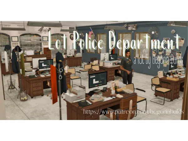 Mix Police Department Files Free by begoniabuilds - The Sims 4 Custom Content