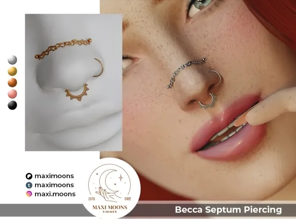 Alpha Becca Septum Piercing - The Sims 4 Custom Content