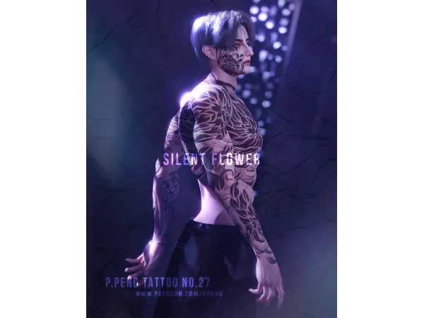 Mix [SIMS4TS4]PPENG Tattoo N027 Silent flower HQ by ppeng - The Sims 4 Custom Content