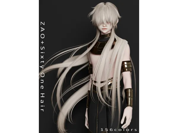 Alpha [ZAO]Sixty One Hair by ZAOZZAA - The Sims 4 Custom Content