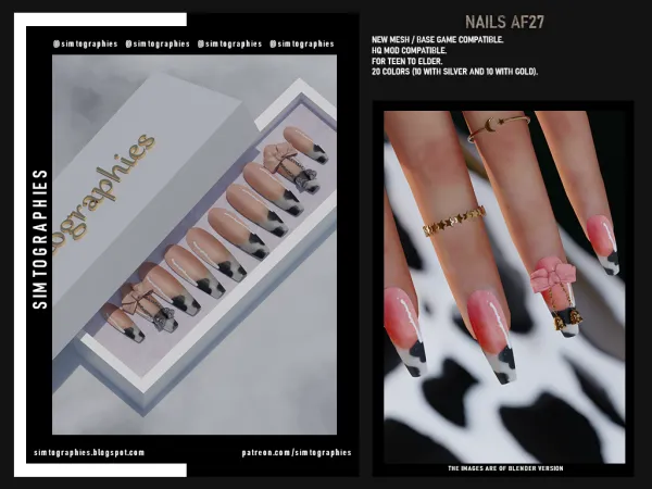 Alpha Nails AF27 - The Sims 4 Custom Content