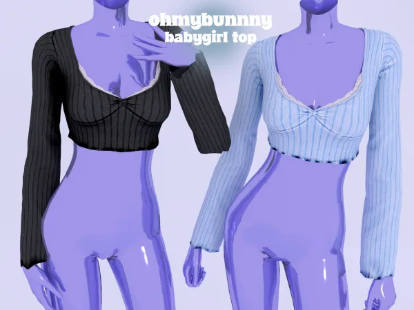 Alpha BABYGIRL TOP by ohmybunnny2 - The Sims 4 Custom Content