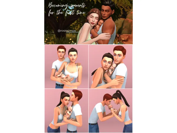Mix Posepack Becoming parents for the first time by Rosiesimsie - The Sims 4 Custom Content
