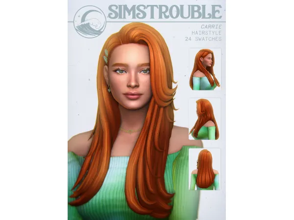 Maxis Match Carrie Hairstyle (2 Versions) by simstrouble by simstrouble - The Sims 4 Custom Content