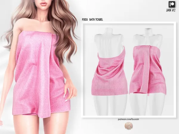 Alpha BATH TOWEL P203 (JAN 2) (Early Access) by busratr - The Sims 4 Custom Content