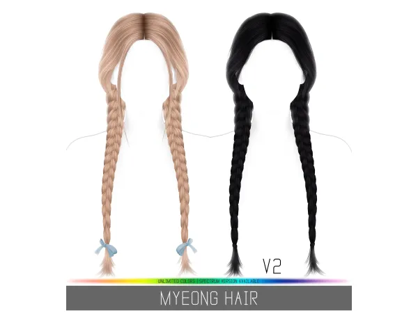 Alpha MYEONG HAIR by simpliciaty - The Sims 4 Custom Content
