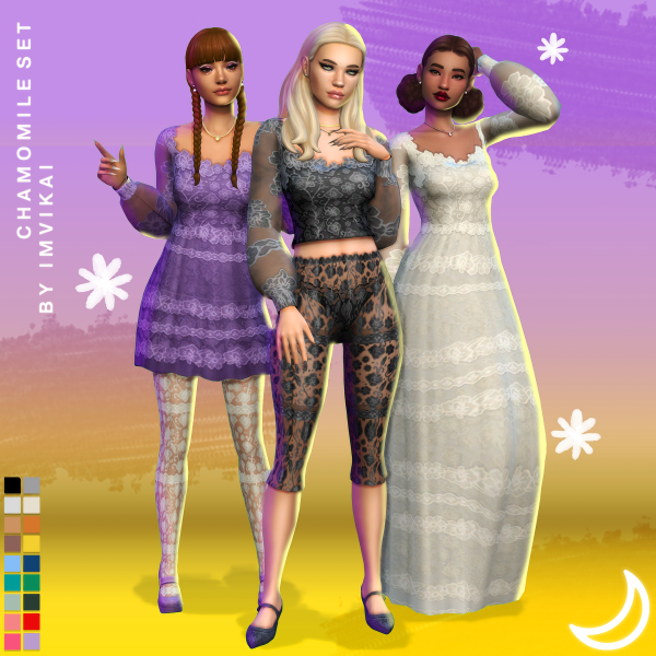 Maxis Match CHAMOMILE SET (7 ITEMS) by simsfinds - The Sims 4 Custom Content