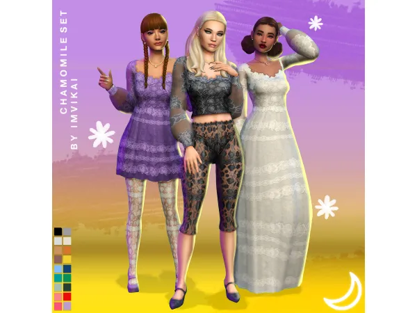 Maxis Match CHAMOMILE SET (7 ITEMS) by IMVIKAI - The Sims 4 Custom Content