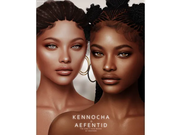 Alpha KENNOCHA AEFENTID FACE MASKS AND SKIN OVERLAY by BoatAom - The Sims 4 Custom Content