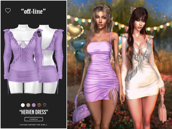 Mix off line heaven dress (sample) - The Sims 4 Custom Content