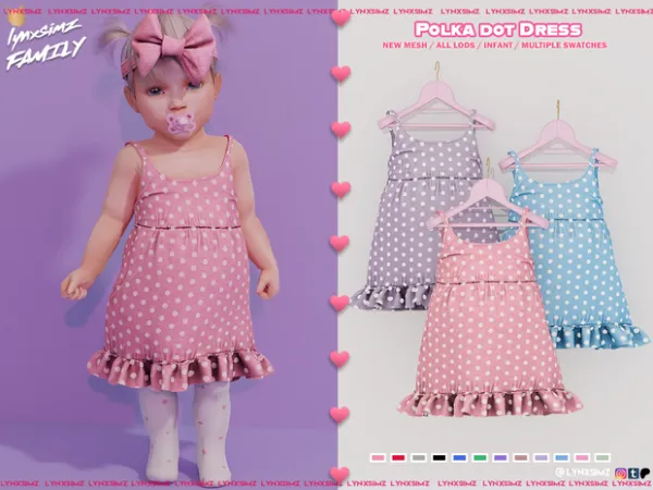 Alpha Polka Dot Dress Infant by lynxsimzfamily - The Sims 4 Custom Content
