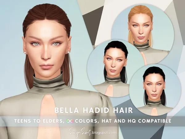 Alpha Bella Hadid 1 Hair - The Sims 4 Custom Content
