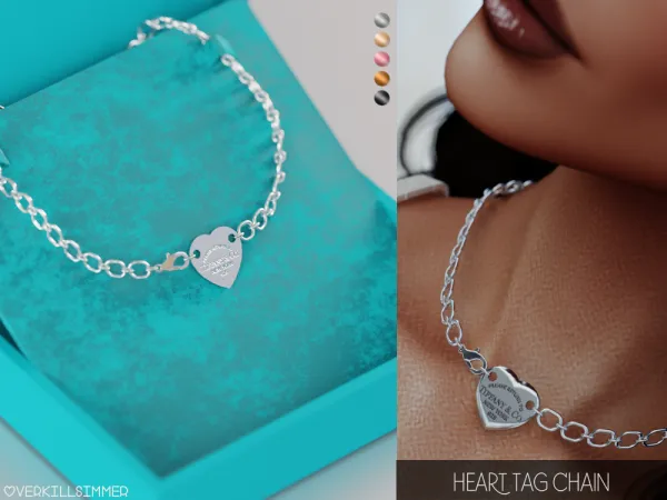 Alpha Heart tag chain - The Sims 4 Custom Content